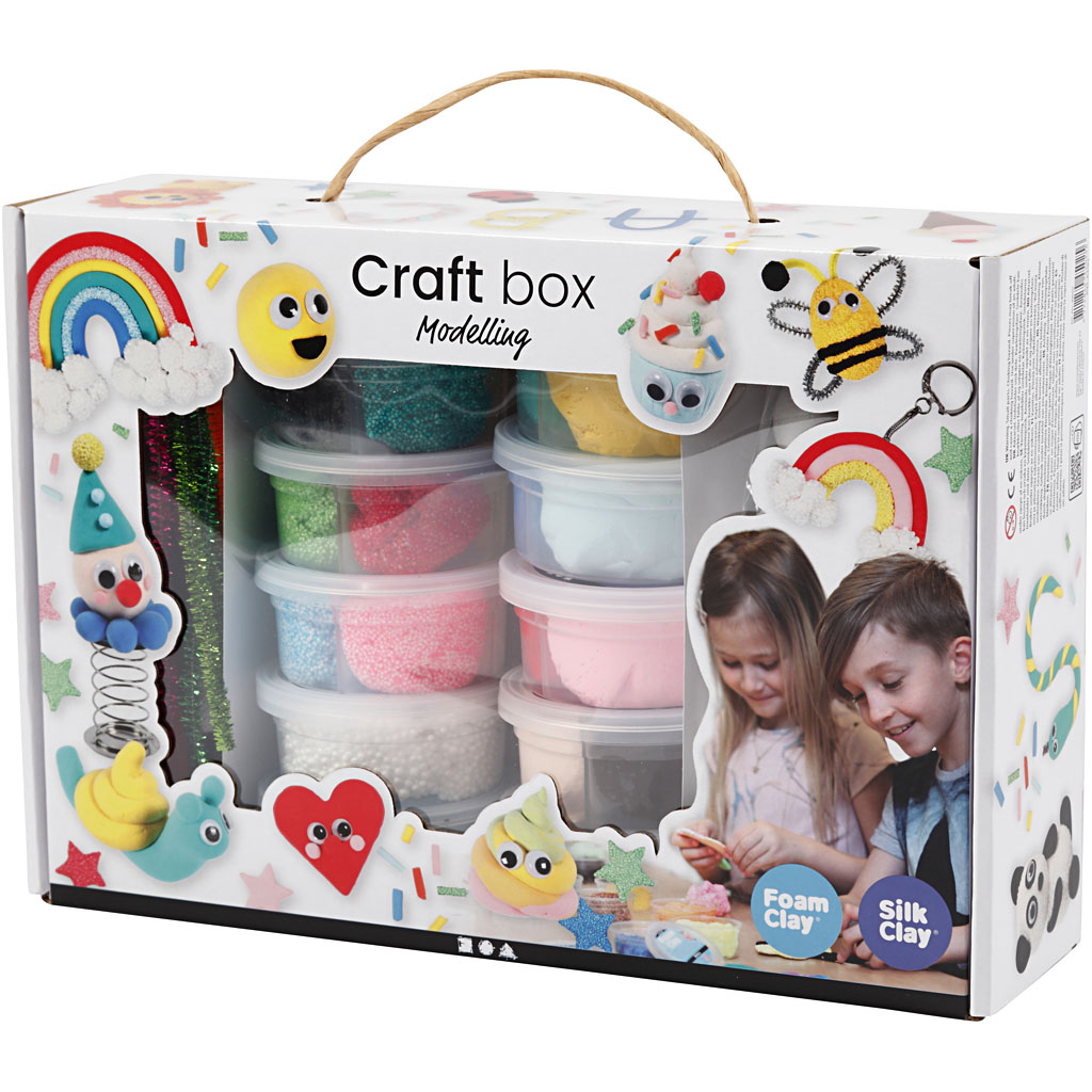 Materiellsett Creativ Company Foam Clay og Silk Clay I Gaveeske Ass Farger 1 Sett