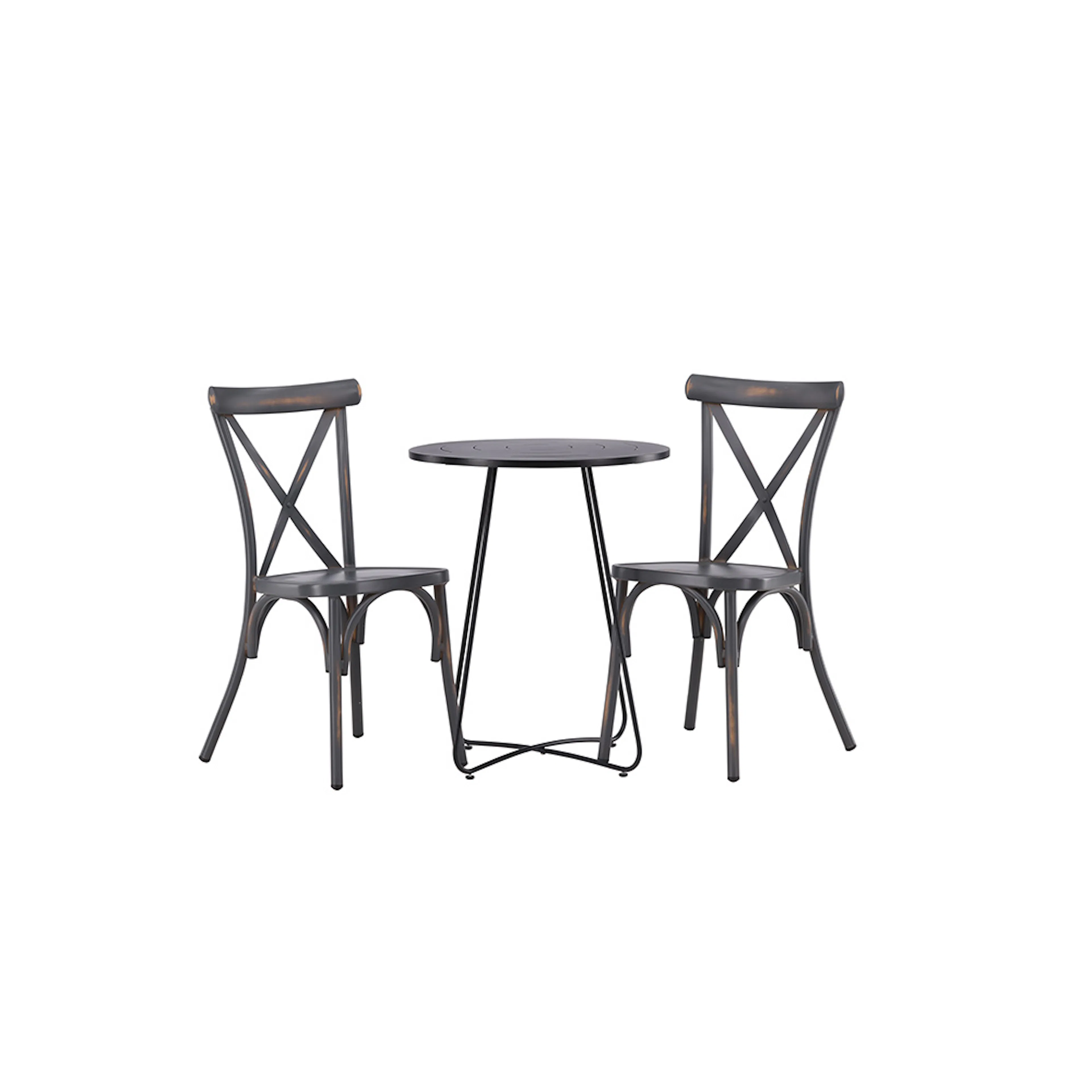 Bacong Cafetable Stål - Black / Round ø60** +Tablas Diningch Sort, Mørkegrå