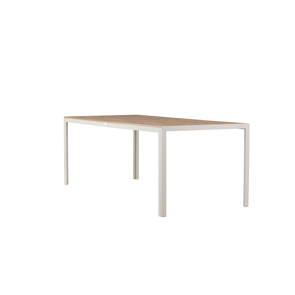 Break Table 205*90 - Beige/Aintwood Teaklook Hvit/Natur