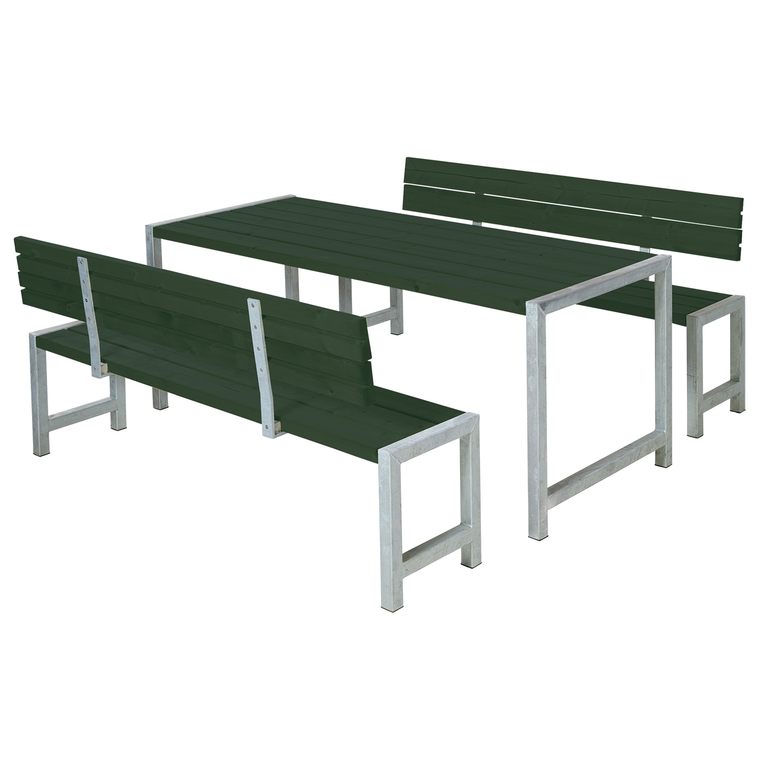 Hagebenksett PLUS Plank 186 cm Grønn