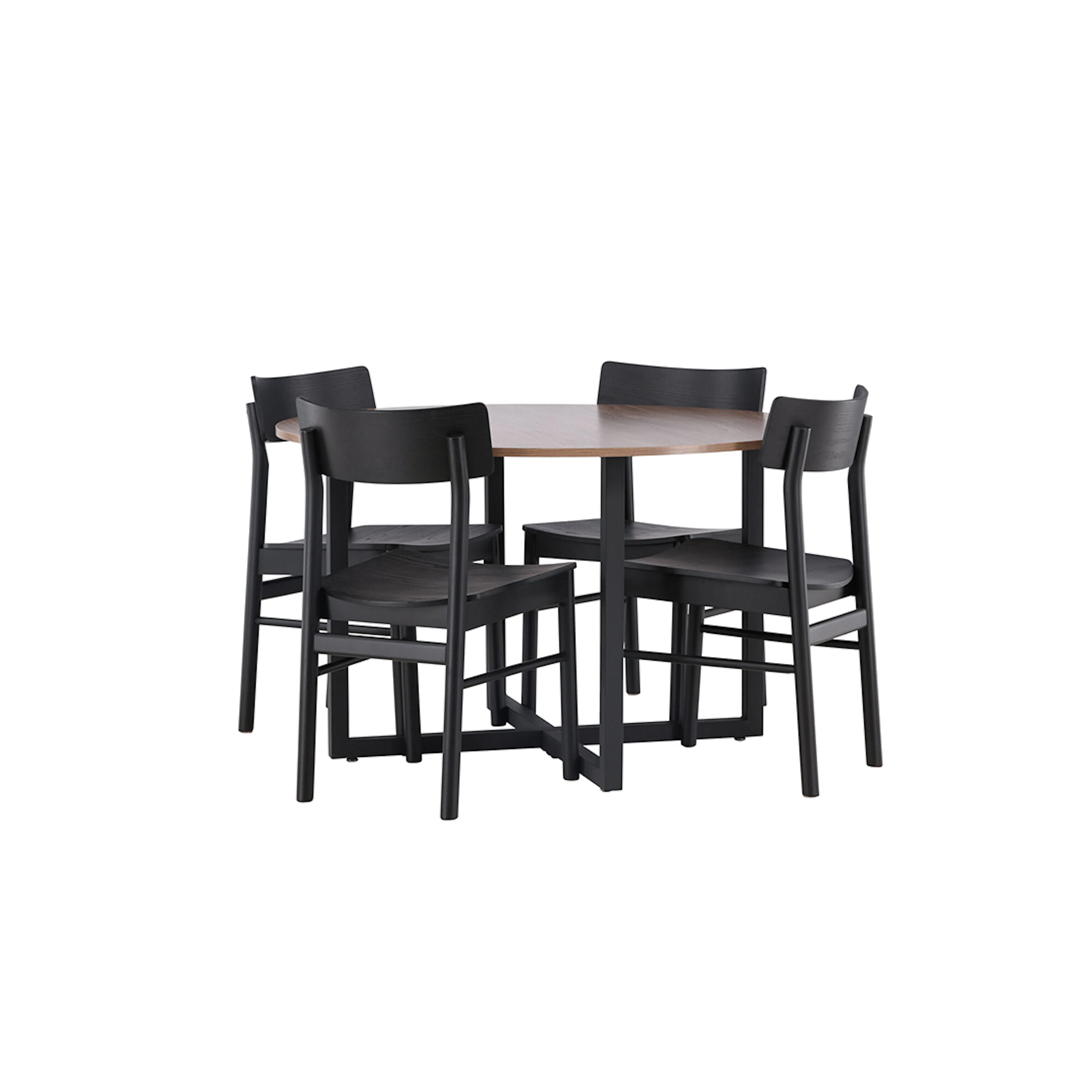 Spisegruppe Venture Home Durango Ø120 cm med 4st Montros Spisestoler