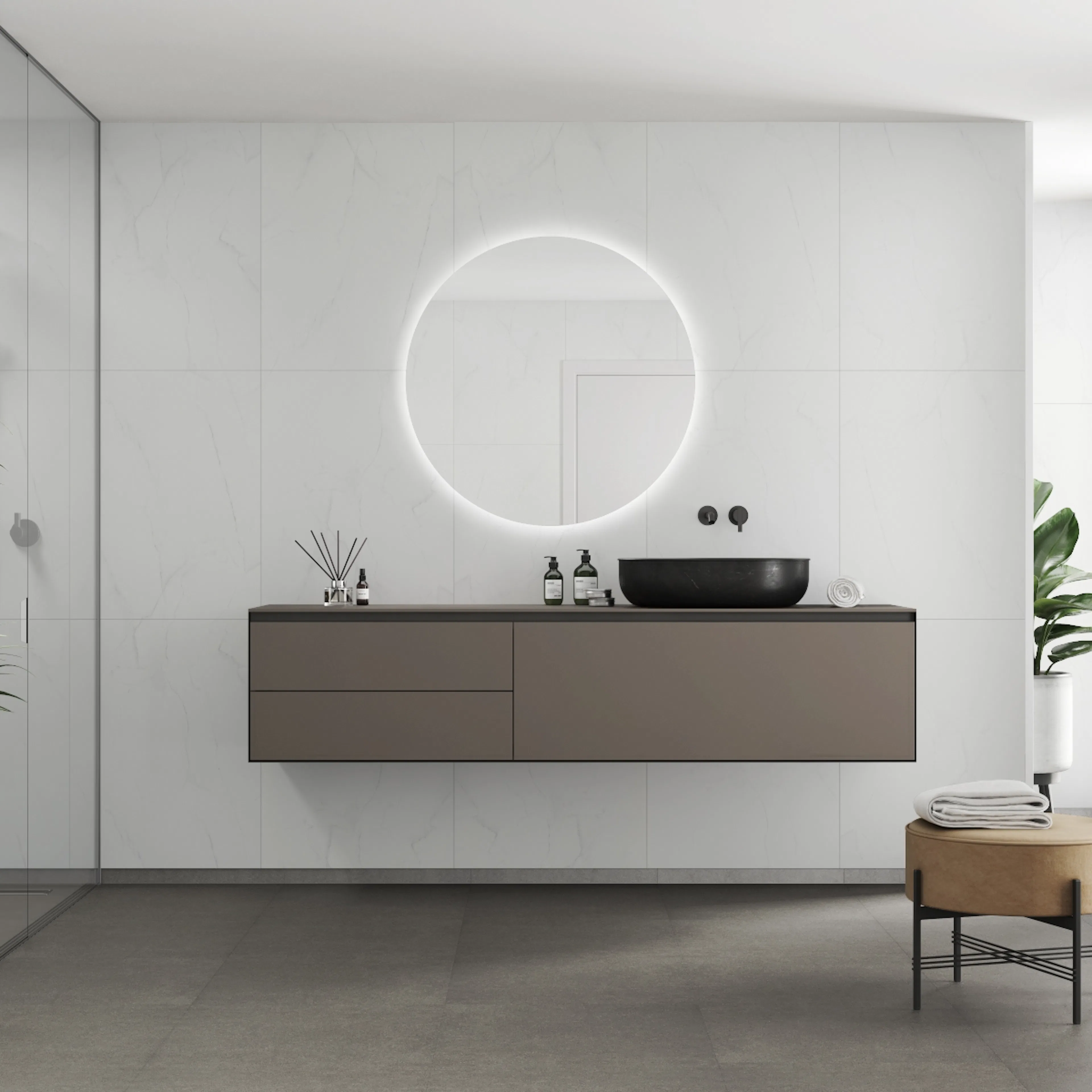 Baderomspanel Fibo 2487-M6080S Bianco Marble