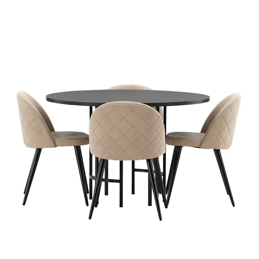 Spisegruppe Venture Home Copenhagen med 4 Velvet Stitches Stoler