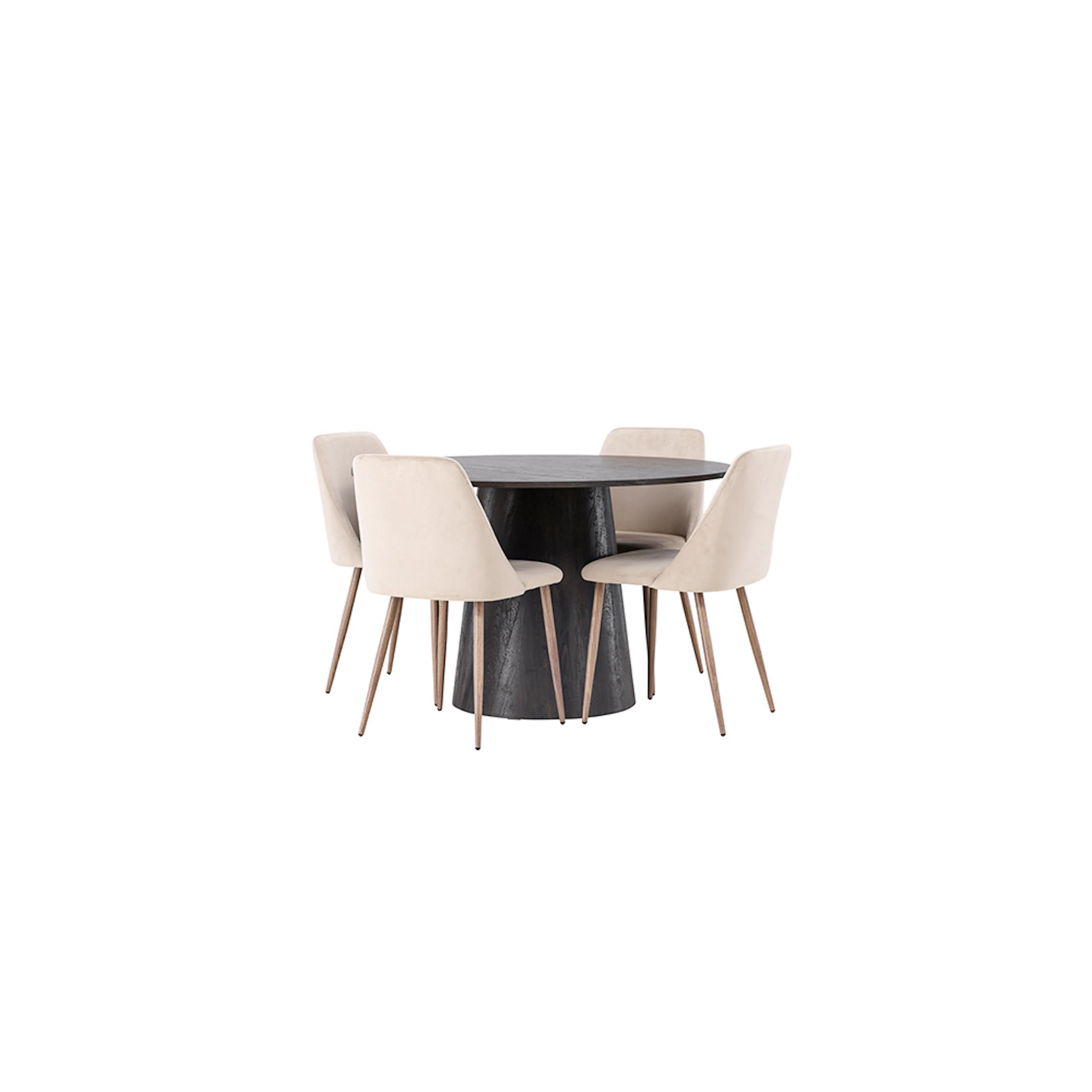 Spisegruppe Venture Home Lanzo Ø120 cm med 4 stk Night Stoler
