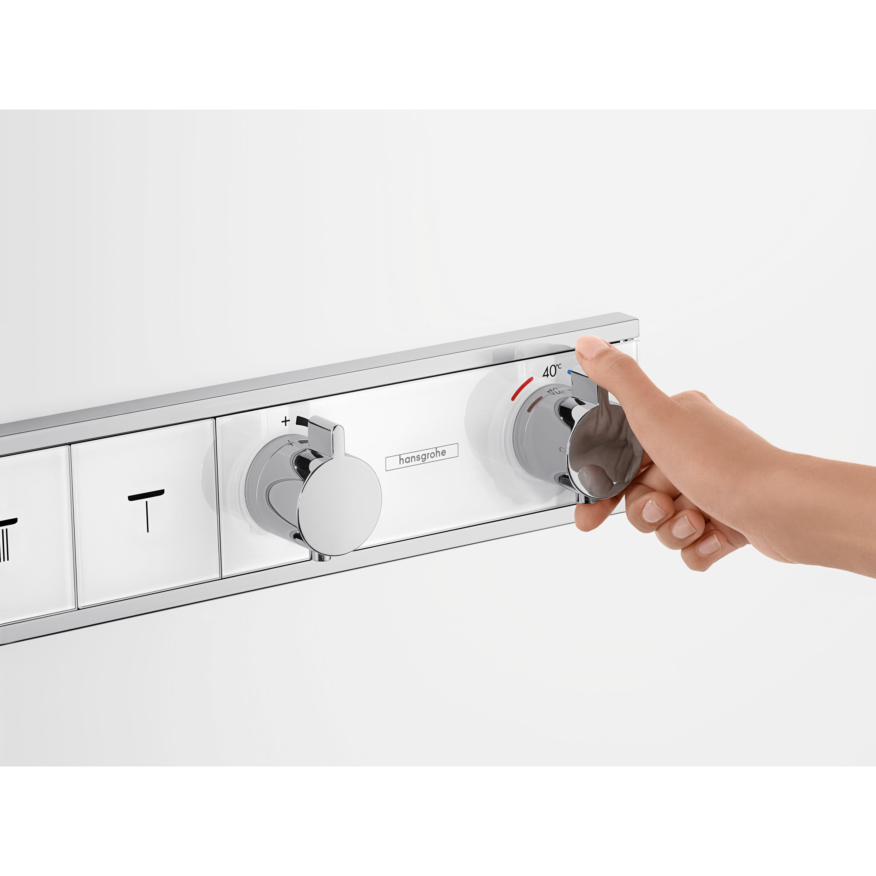 RainSelect Termostat för inbyggnad 4 funktioner Hvit/Krom