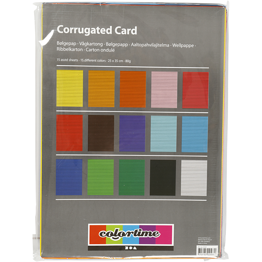 Bølgepapp Creativ Company 80 g 15 Ass Ark/1 Pk