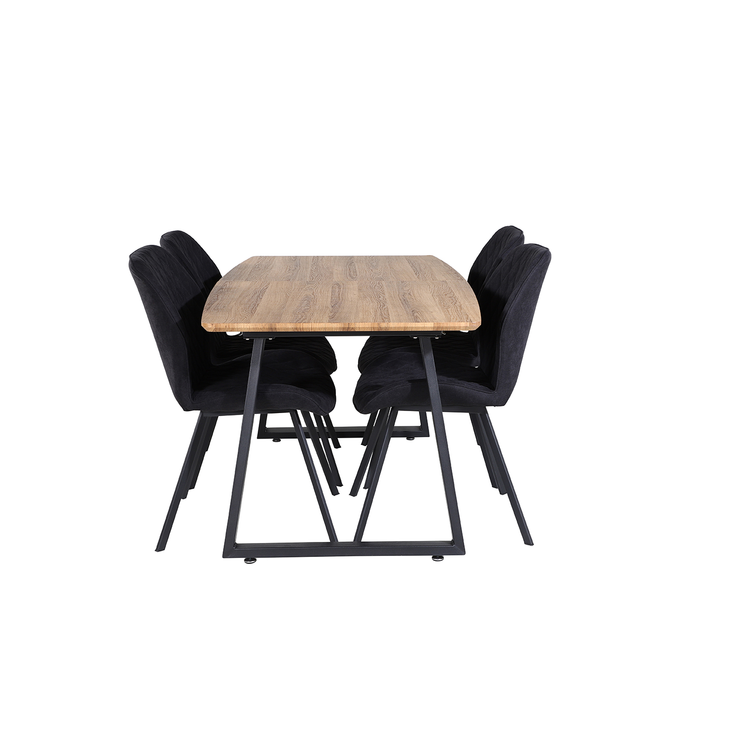  Inca Dining Table 160/200*85 cm+Gemma  Dining Chair Natur/Sort