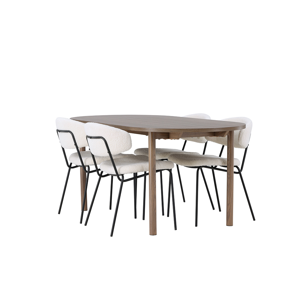 Spisegruppe Venture Home Andy med 4 Chico Stoler