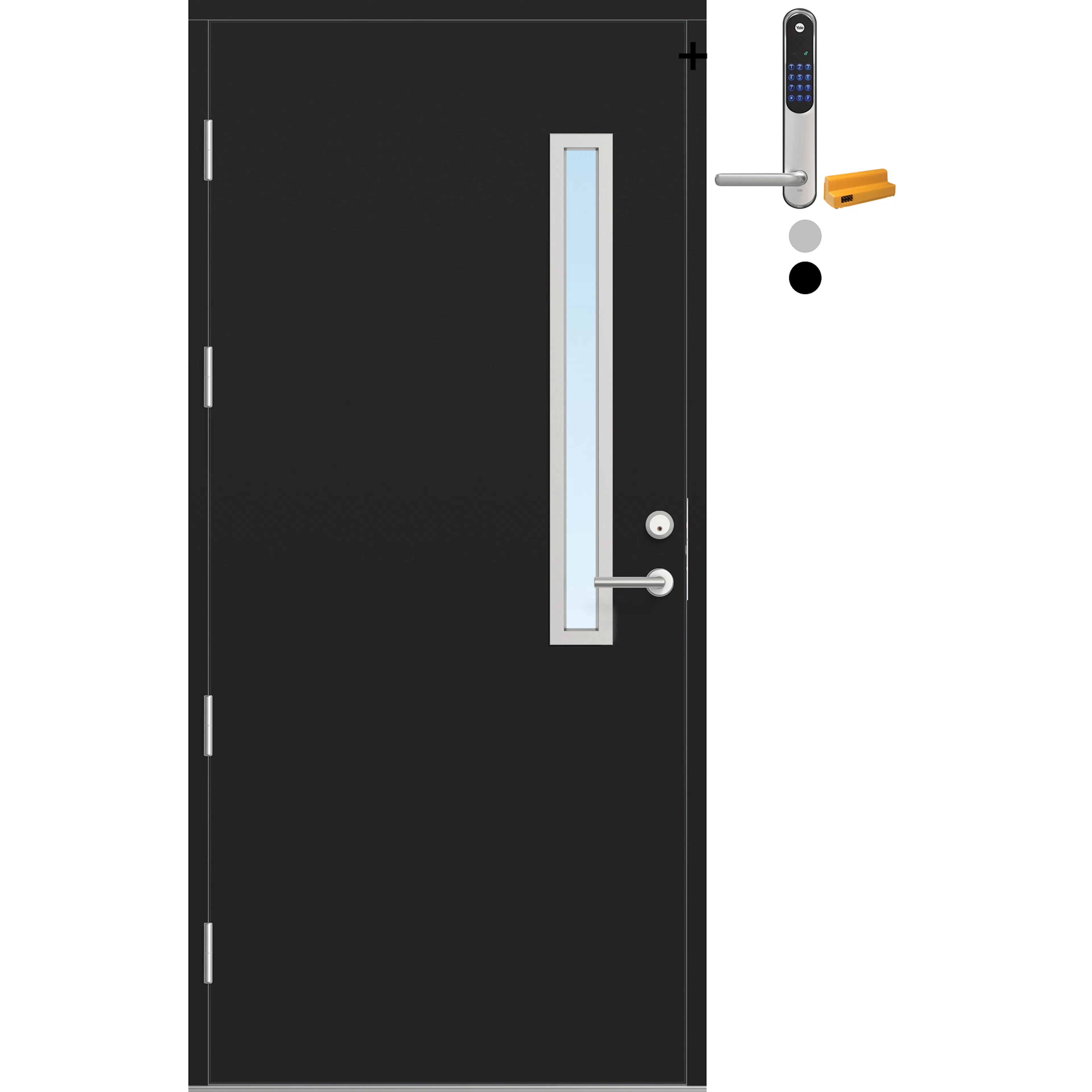 Ytterdør Bygg1 Fjell 12 Klarglass med Yale Doorman Classic Home