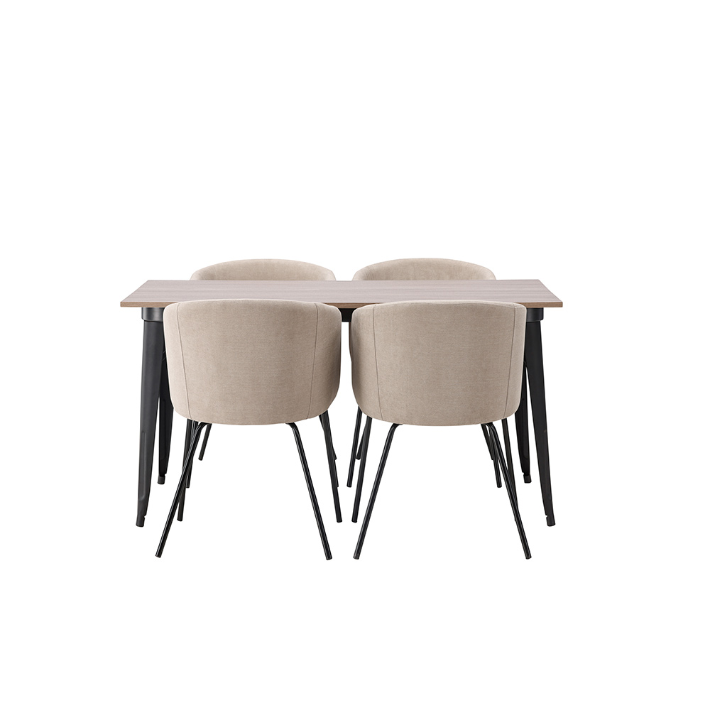 Spisegruppe Venture Home Tempe 140 cm med 4 Berit Stoler