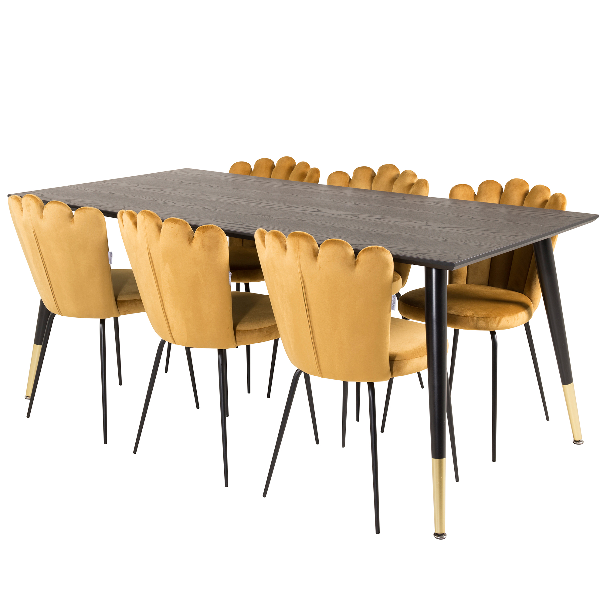 Spisegruppe furniture/fashion Disa med 6 Limhamn Light Stoler