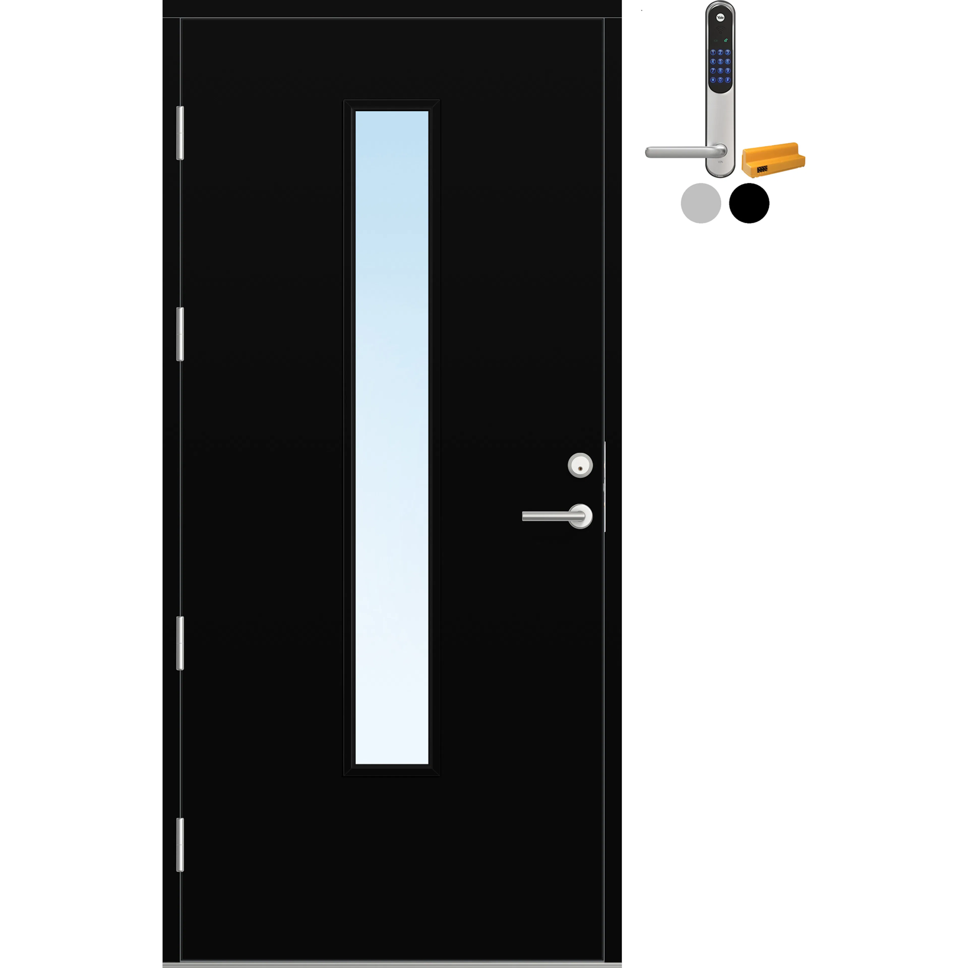 Ytterdør Bygg1 Fjell 15 Klarglass med Yale Doorman Classic Home