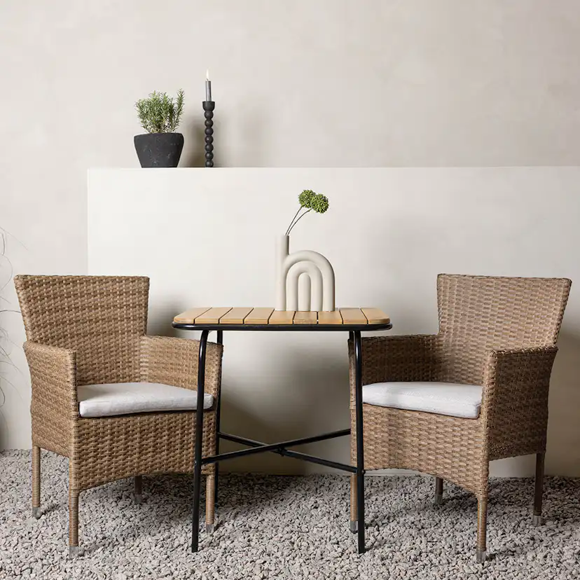 Holmbeck Cafetable Stål - Black / Rectangular 55*70*74 +Mali Natur