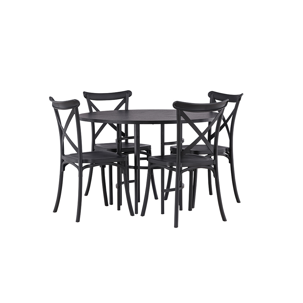 Spisegruppe Venture Home Copenhagen Ø 115 cm med 4 Crosett Stoler