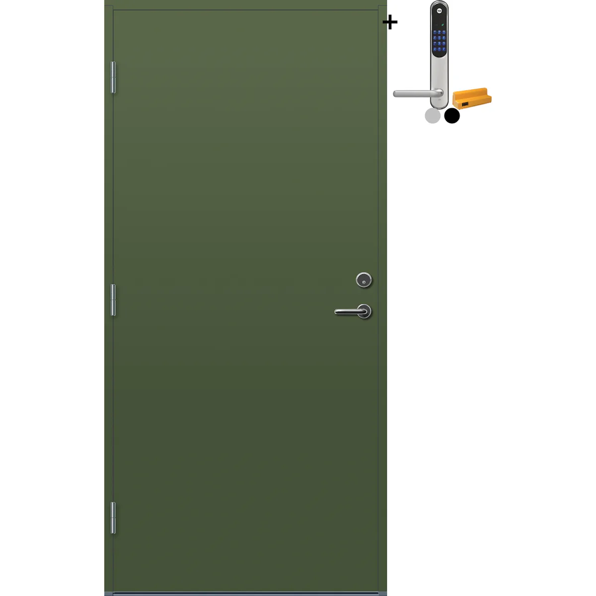 Ytterdør Bygg1 Moss med Yale Entrus BxH: 80x200 cm, Venstre, NCS S-6020 ...