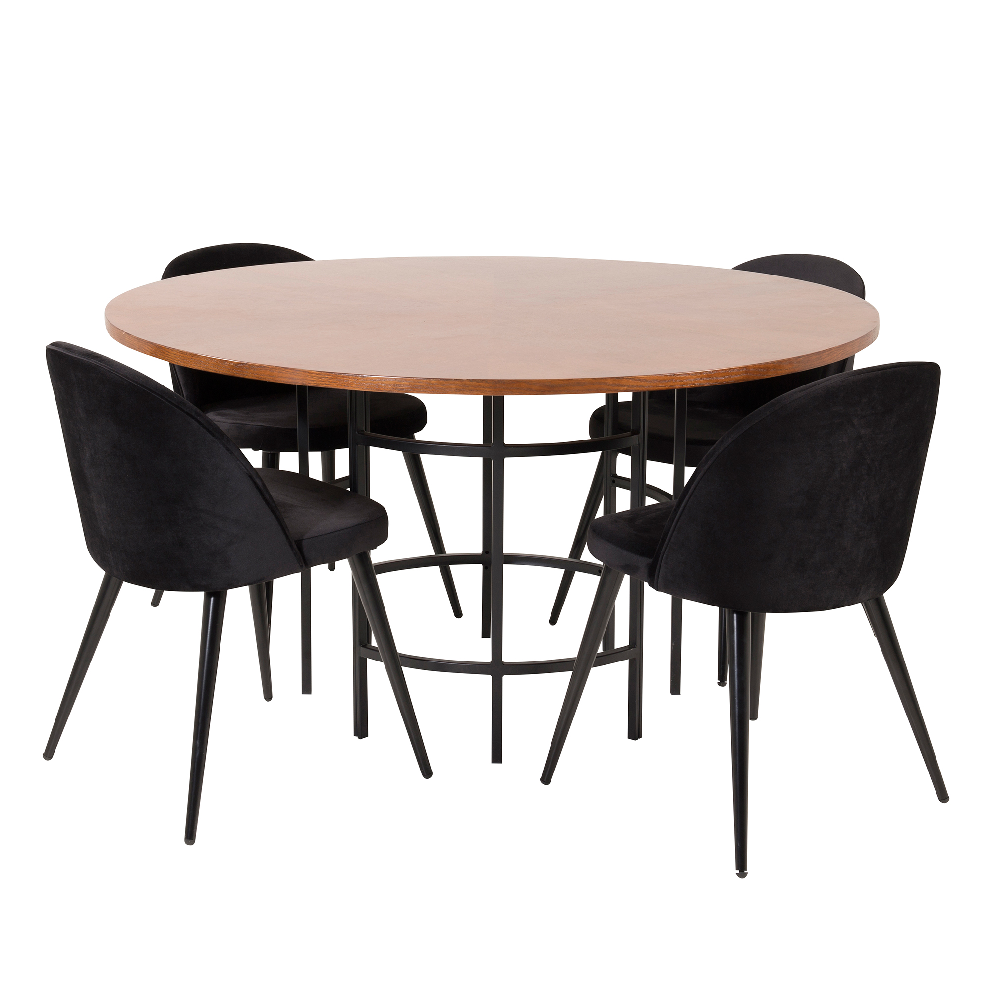 Spisegruppe furniture/fashion Copenhagen med 4 Valentina Fløyel Stoler