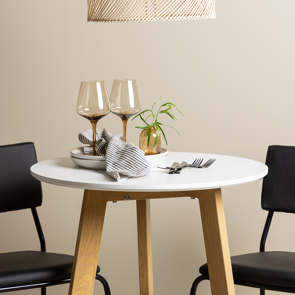 Spisegruppe Venture Home Leonora Ø65 cm med 2 stk Kenth Stoler