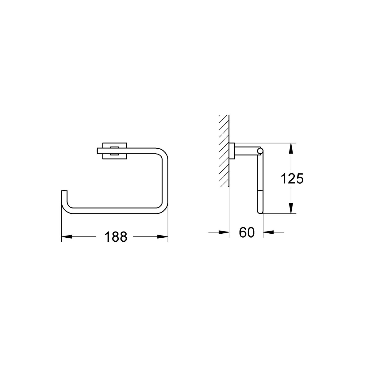 Handduksring Grohe Essentials Cube