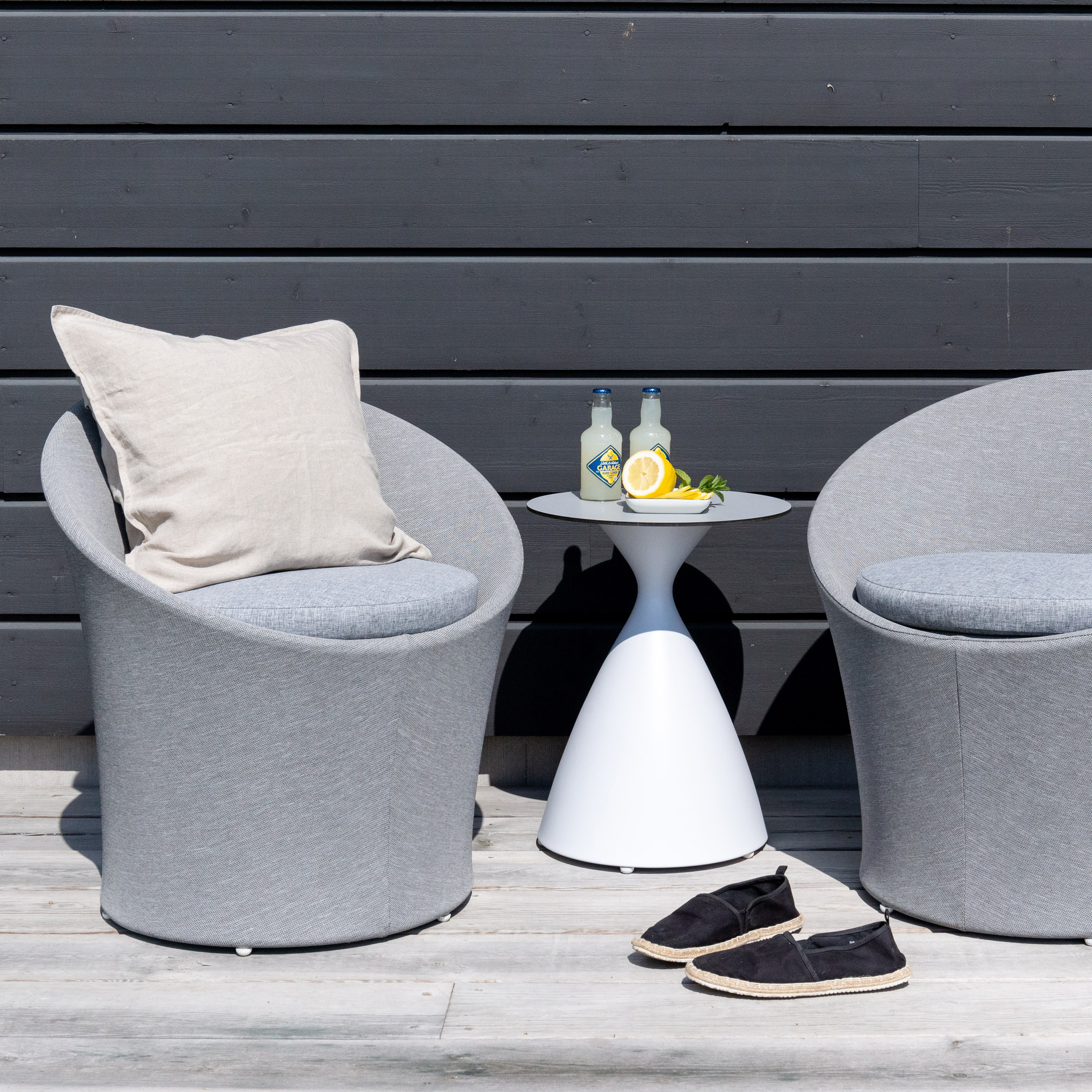 Spoga, Lounge Set, White, Grey Loungesett Venture Home Spoga