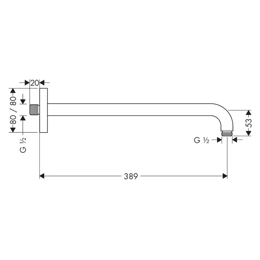 Dusjarm Hansgrohe 389 mm