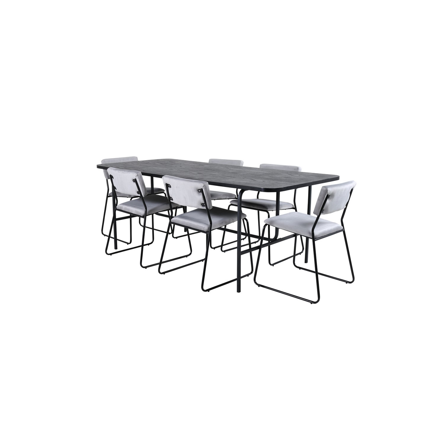 Spisegruppe Venture Home Chicago Spisebord og Kungshamn Spisestol Sort