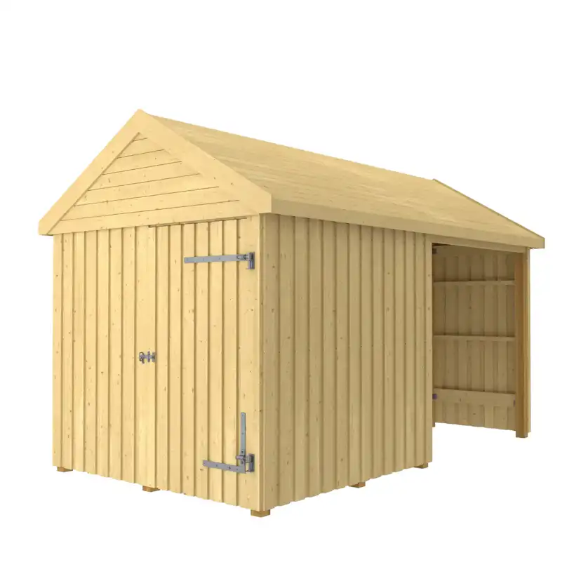 Utebod PLUS Classic Multi Hagehus 2 Moduler Enkeldør Åpen 10m2
