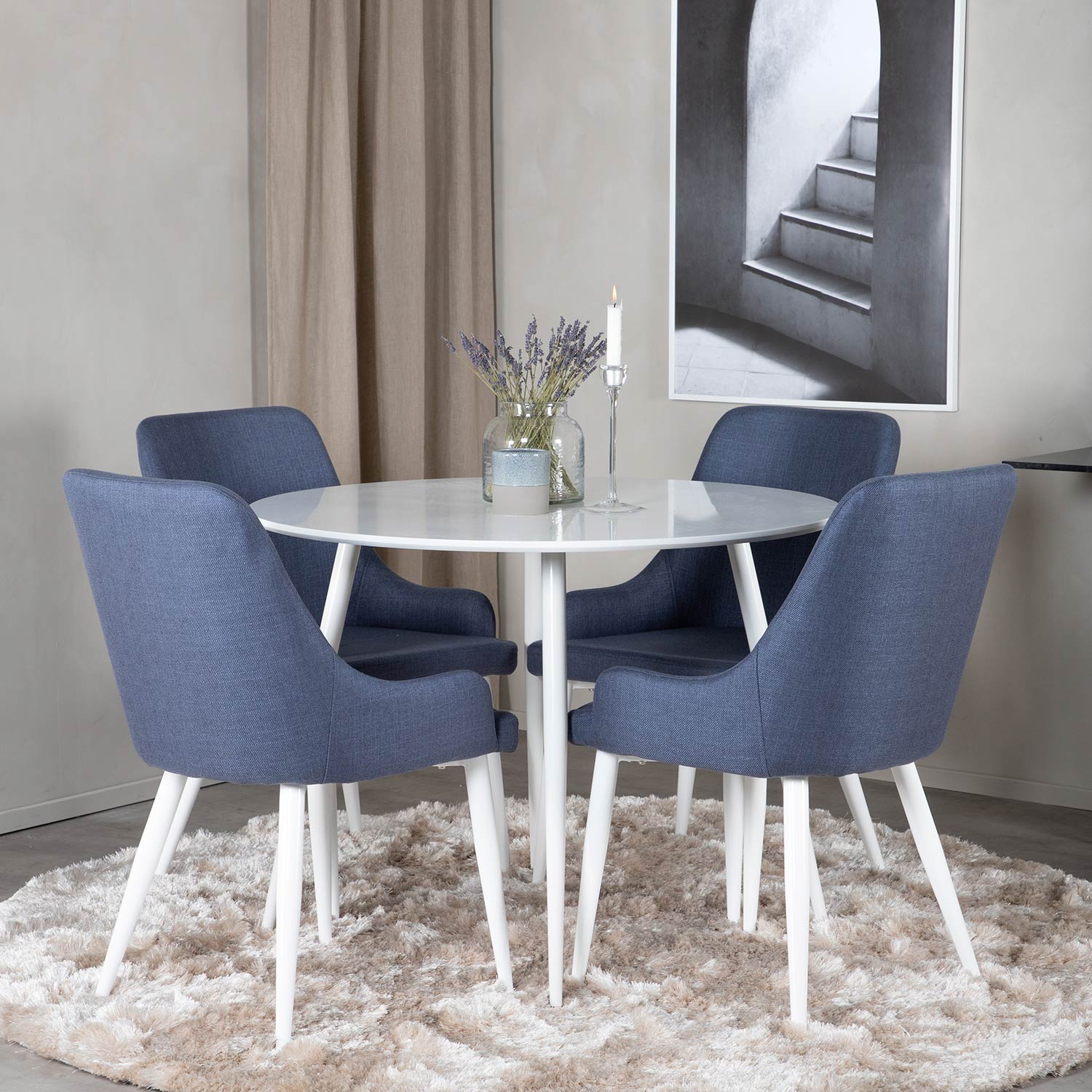 Spisegruppe Venture Home Plake med 4 Plake Stoler Rundt