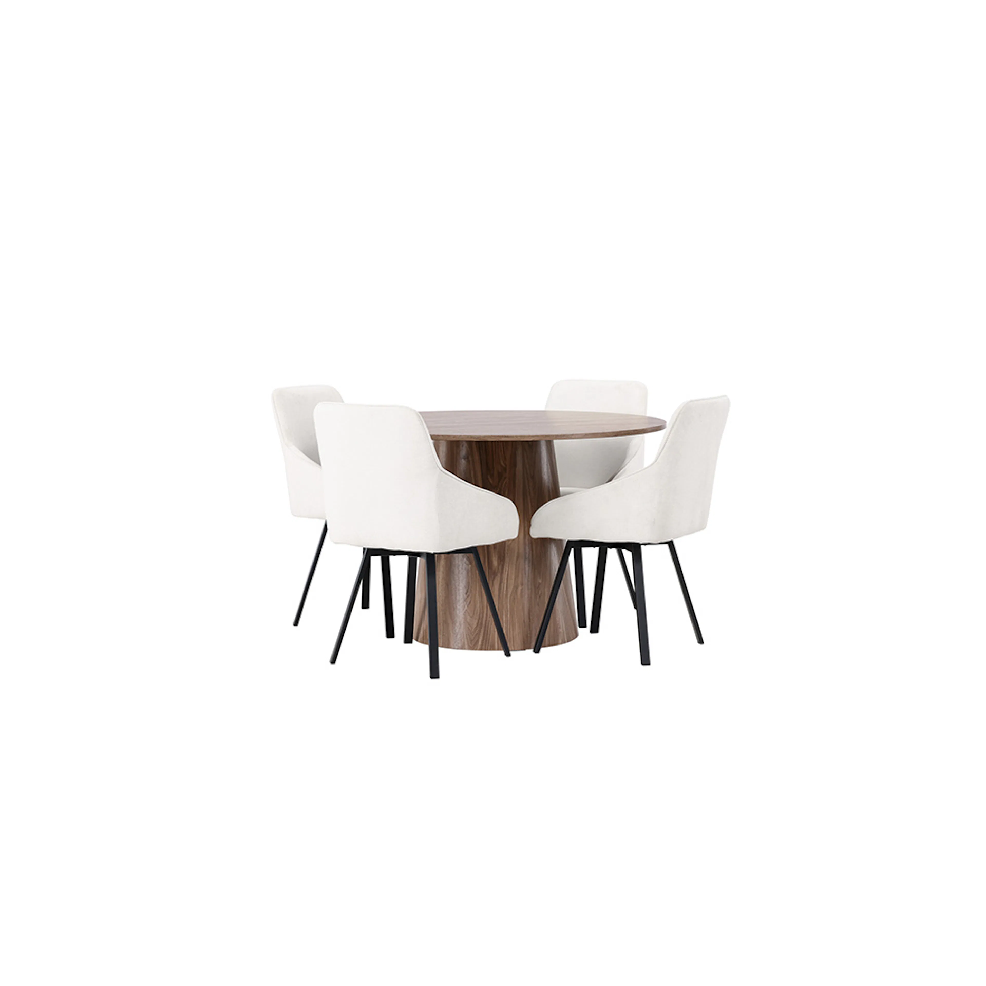Spisegruppe Venture Home Lanzo Ø120 cm med 4 stk Rosie Stoler