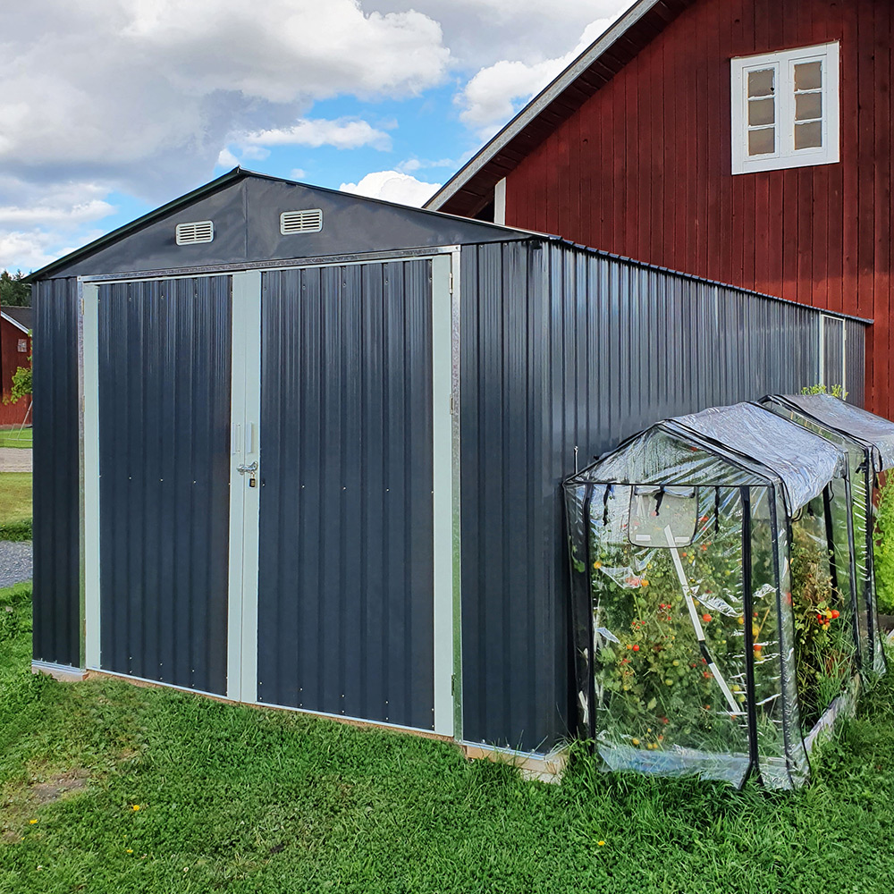 Garasje Metalcraft 18m² Antrasitt/Hvit