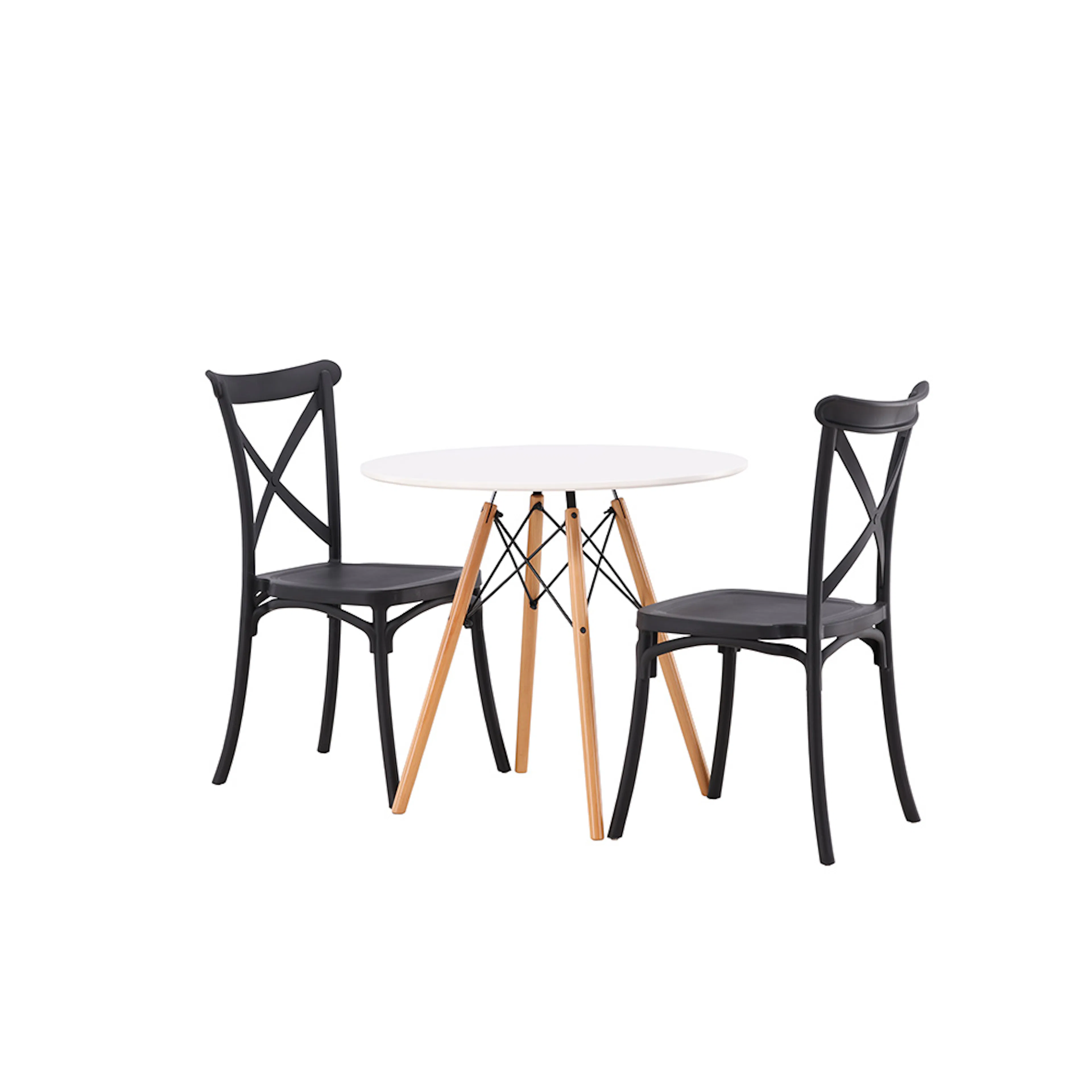 Spisegruppe Venture Home Danburi Ø 60 cm med 2 Crosett Stoler