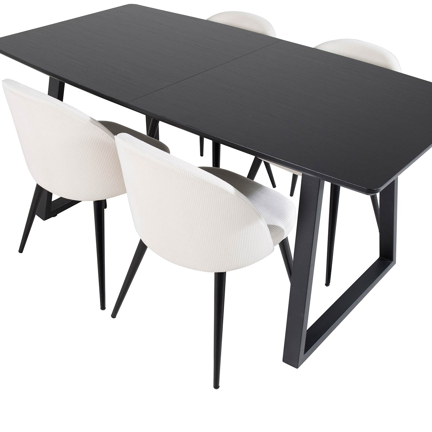 Spisegruppe Venture Home Ina med 4 Valentina Stoler Manchester