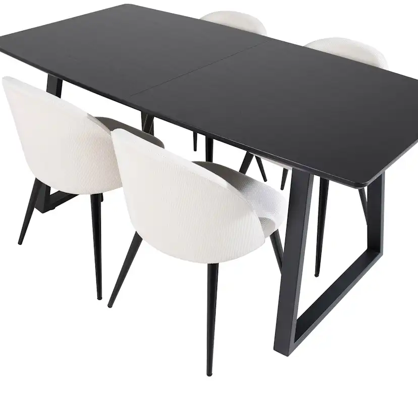 Spisegruppe Venture Home Ina med 4 Valentina Stoler Manchester
