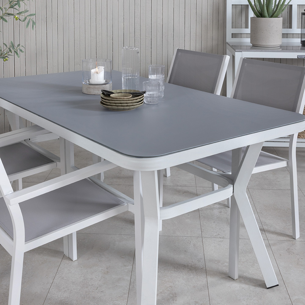 Spisegruppe Venture Home Vyn Hvit med 4 Curz Stablebare Spisestoler