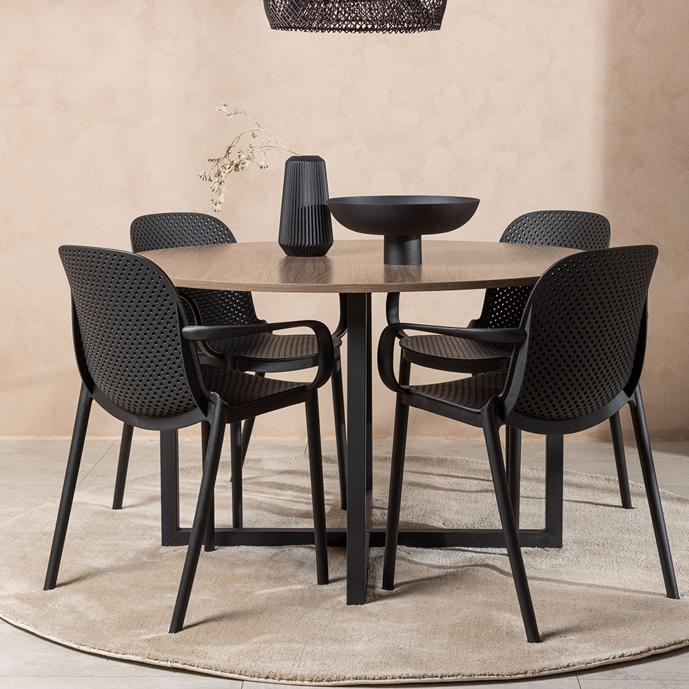 Spisegruppe Venture Home Durango Ø 120 cm med 4 Baltimore Stoler