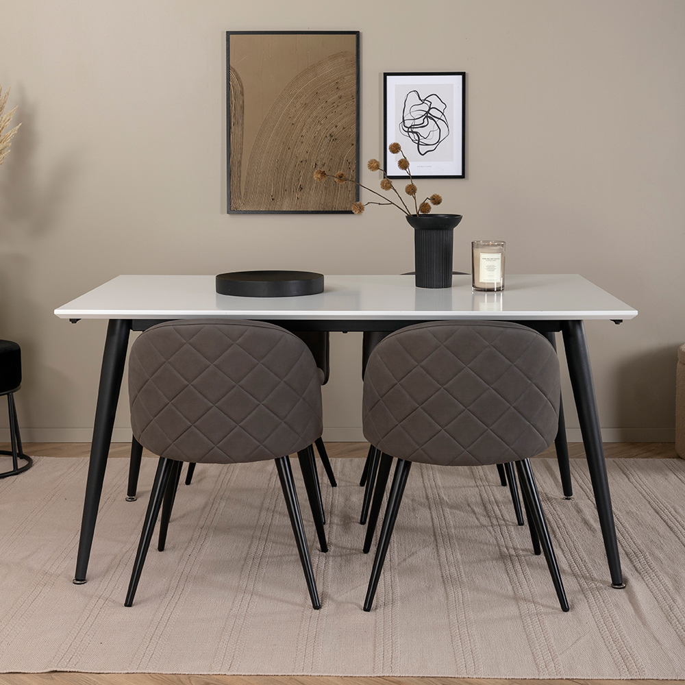 Spisegruppe Venture Home Jolie med 4 Valentina Stitcthes Stoler Mikrofiber