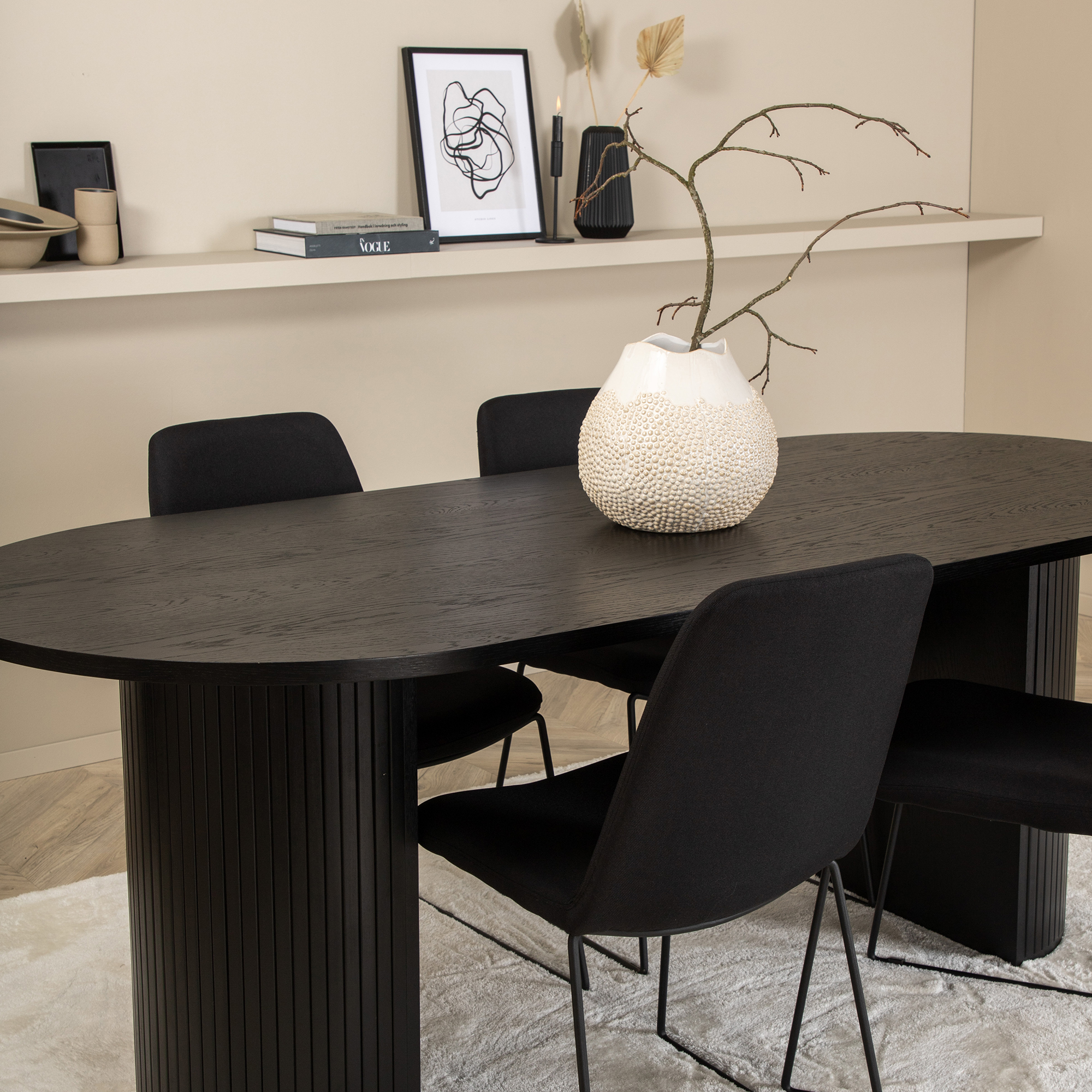 Spisegruppe Venture Home Bianca med 4 Muscot Stoler