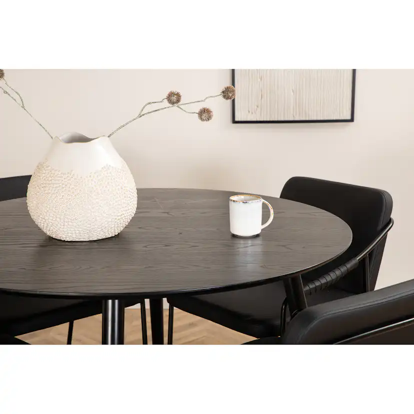 Spisegruppe Venture Home Dipp Ø115 cm med 4 Tvist Stoler