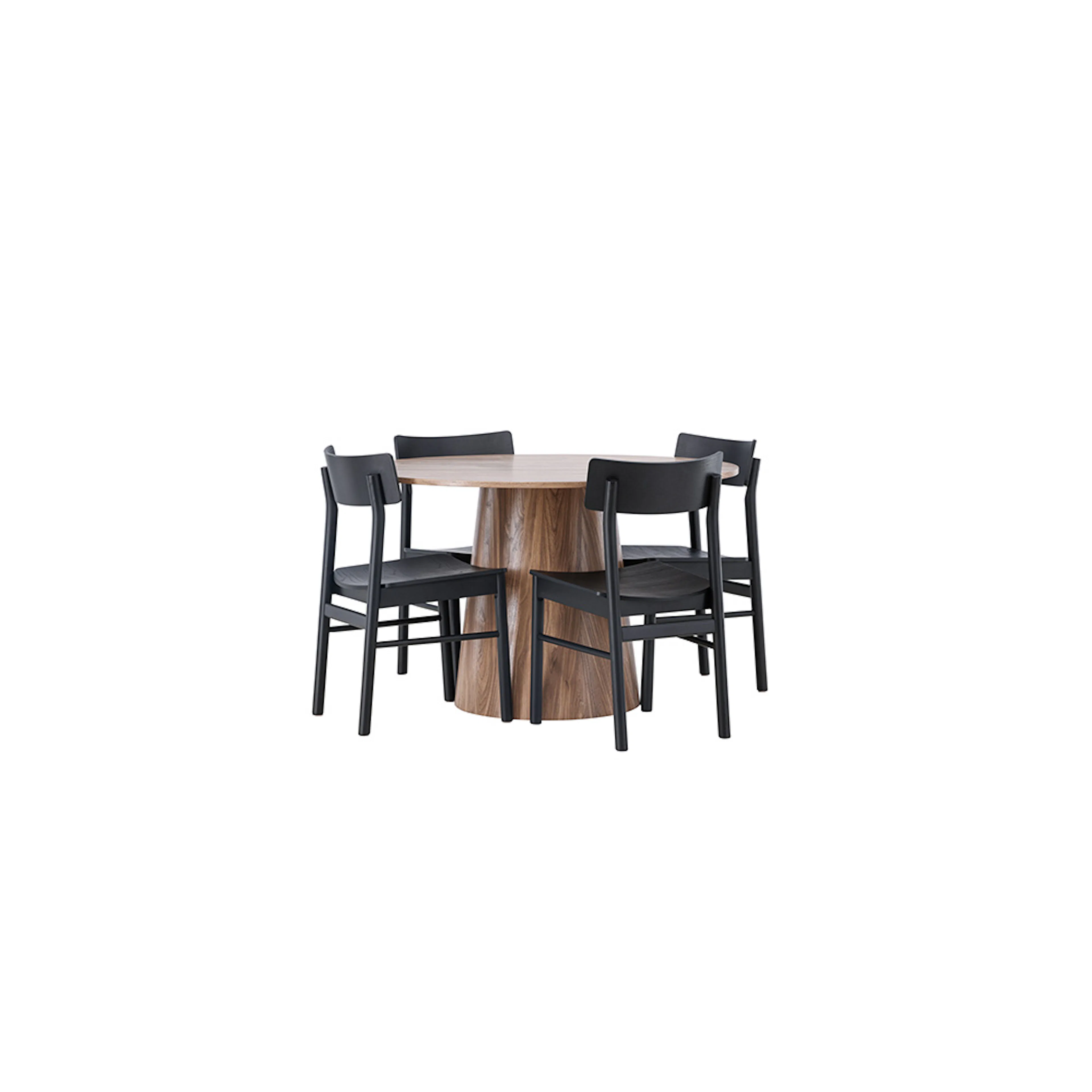 Spisegruppe Venture Home Lanzo Ø120 cm med 4 stk Montros Stoler