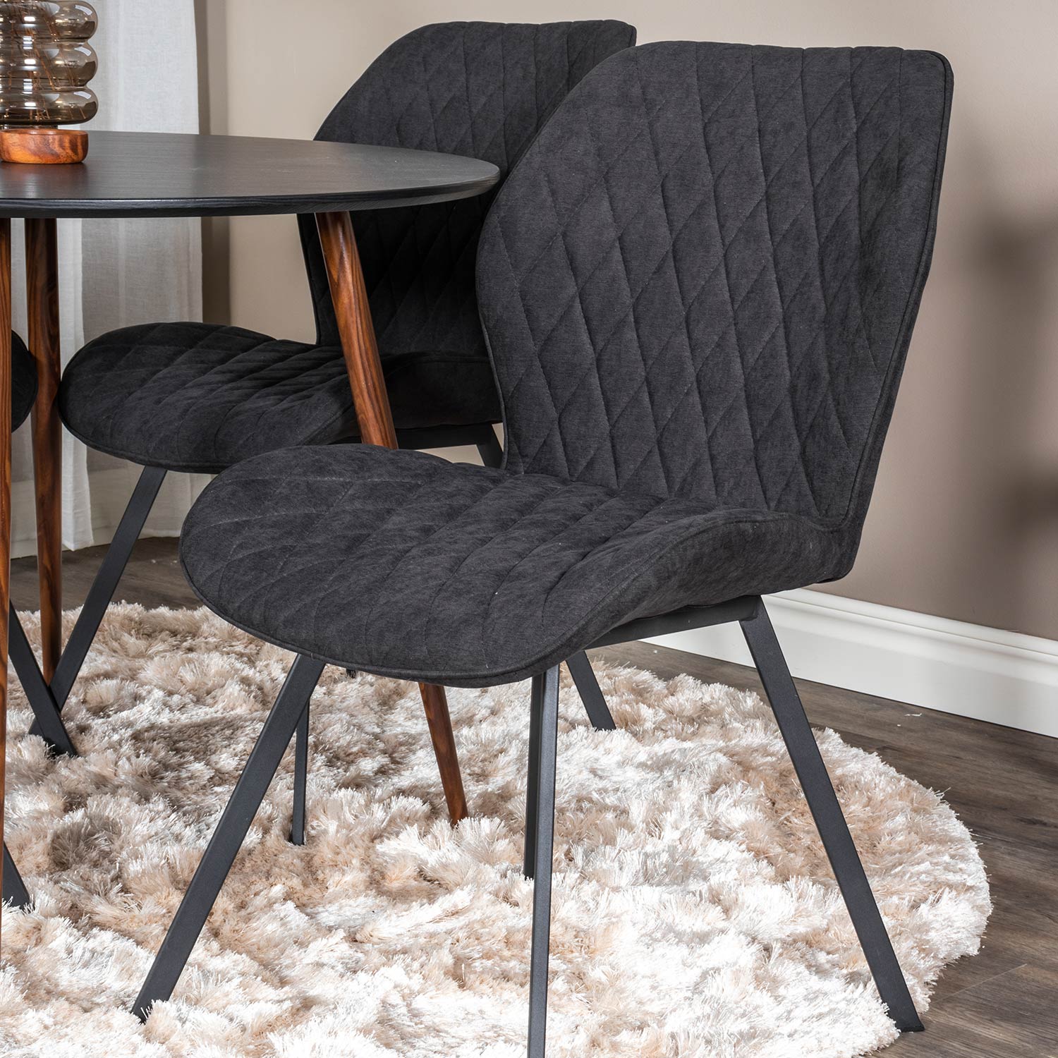 Spisegruppe Venture Home Plake med 4 Geneva Stoler Rundt
