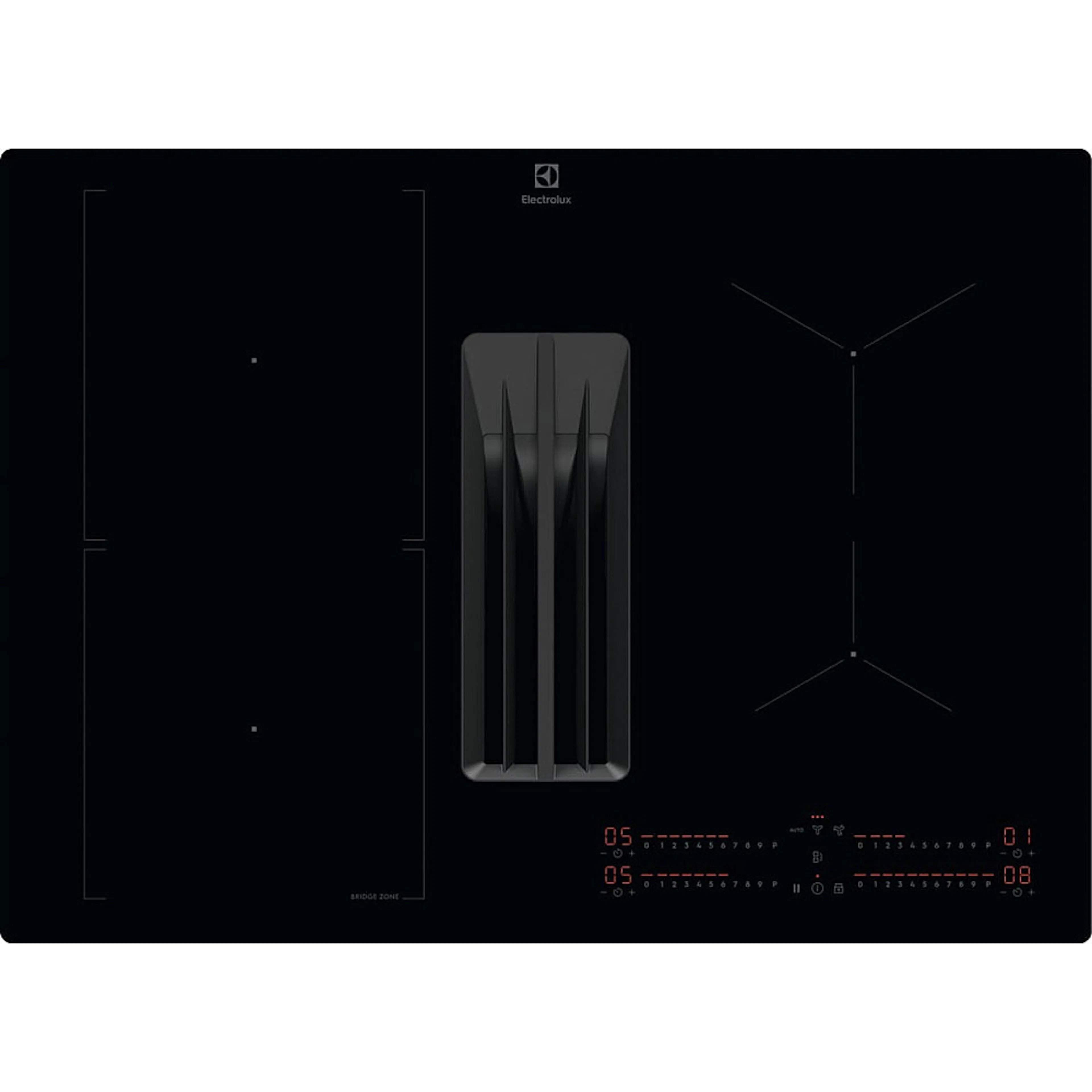 Induksjonstopp Electrolux HHHB760S med Innebygd Vifte Sort