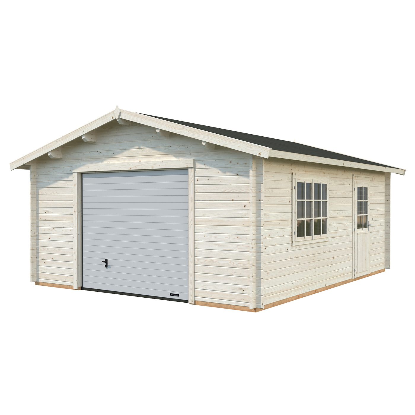 Garage Roger 23,9 m2 med Takskjutport Ubehandlet tre