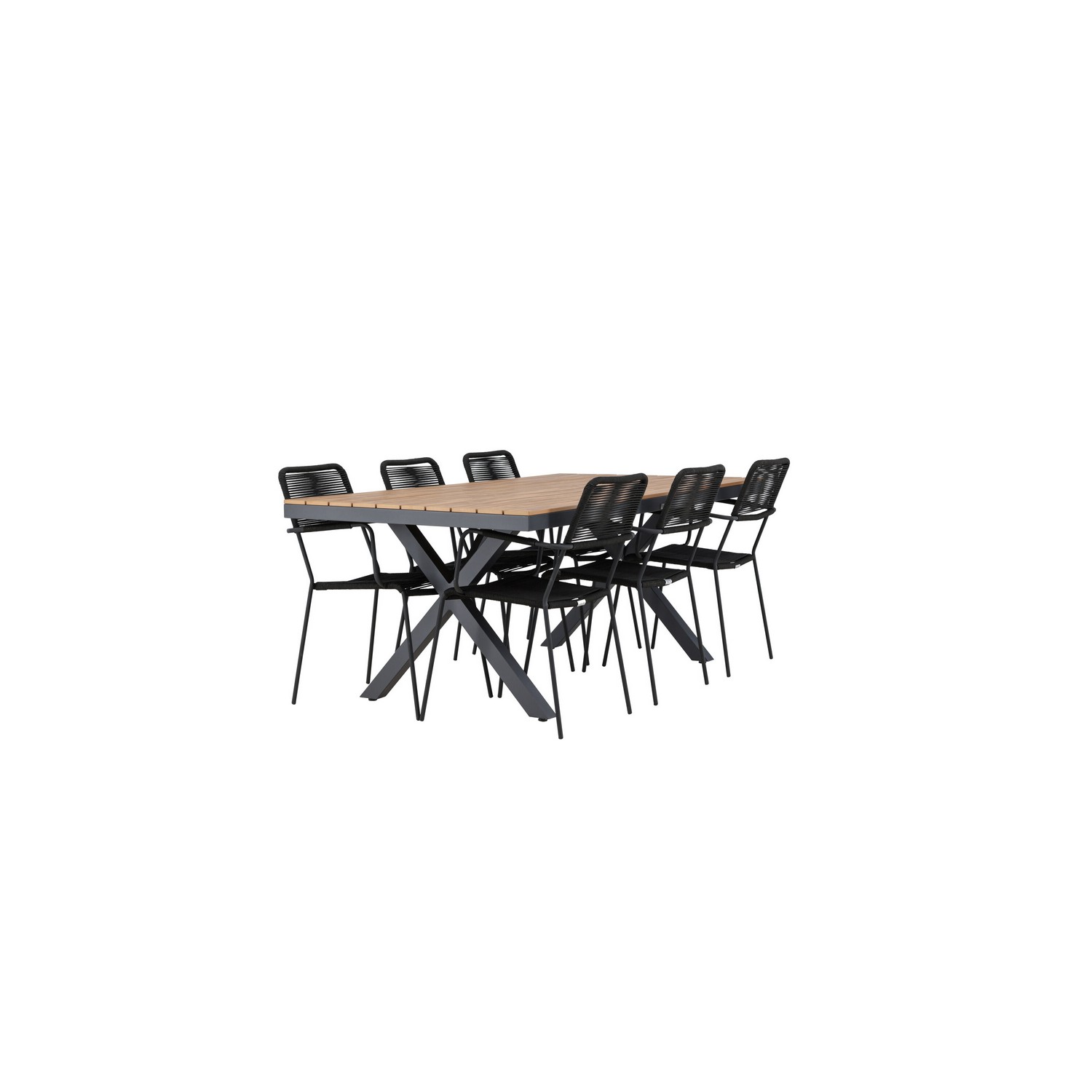Hagegruppe Venture Home Garcia med 6 Lindos Lenestoler