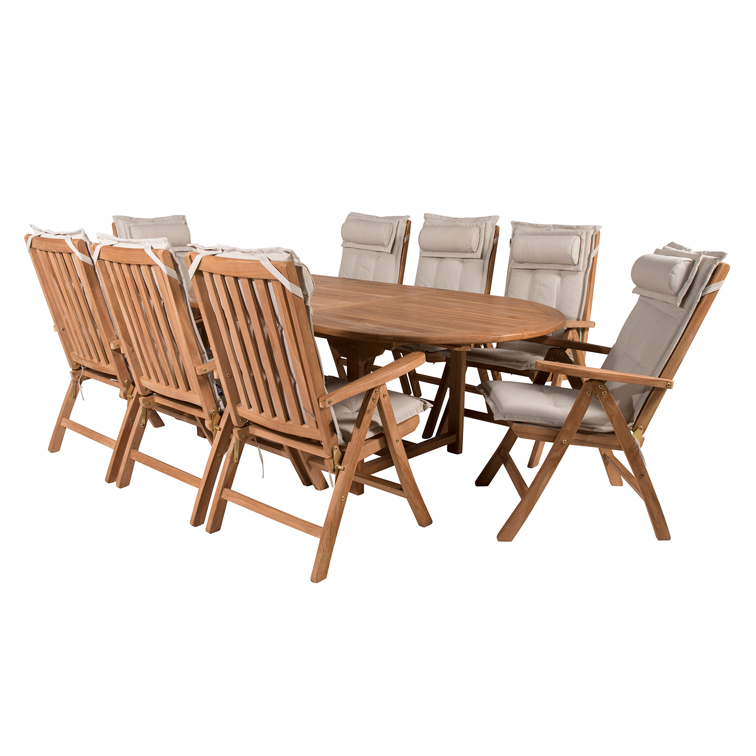 Spisegruppe Venture Home Kenya 180-240x120 Teak med 8 Kenya PositionsLenestoler