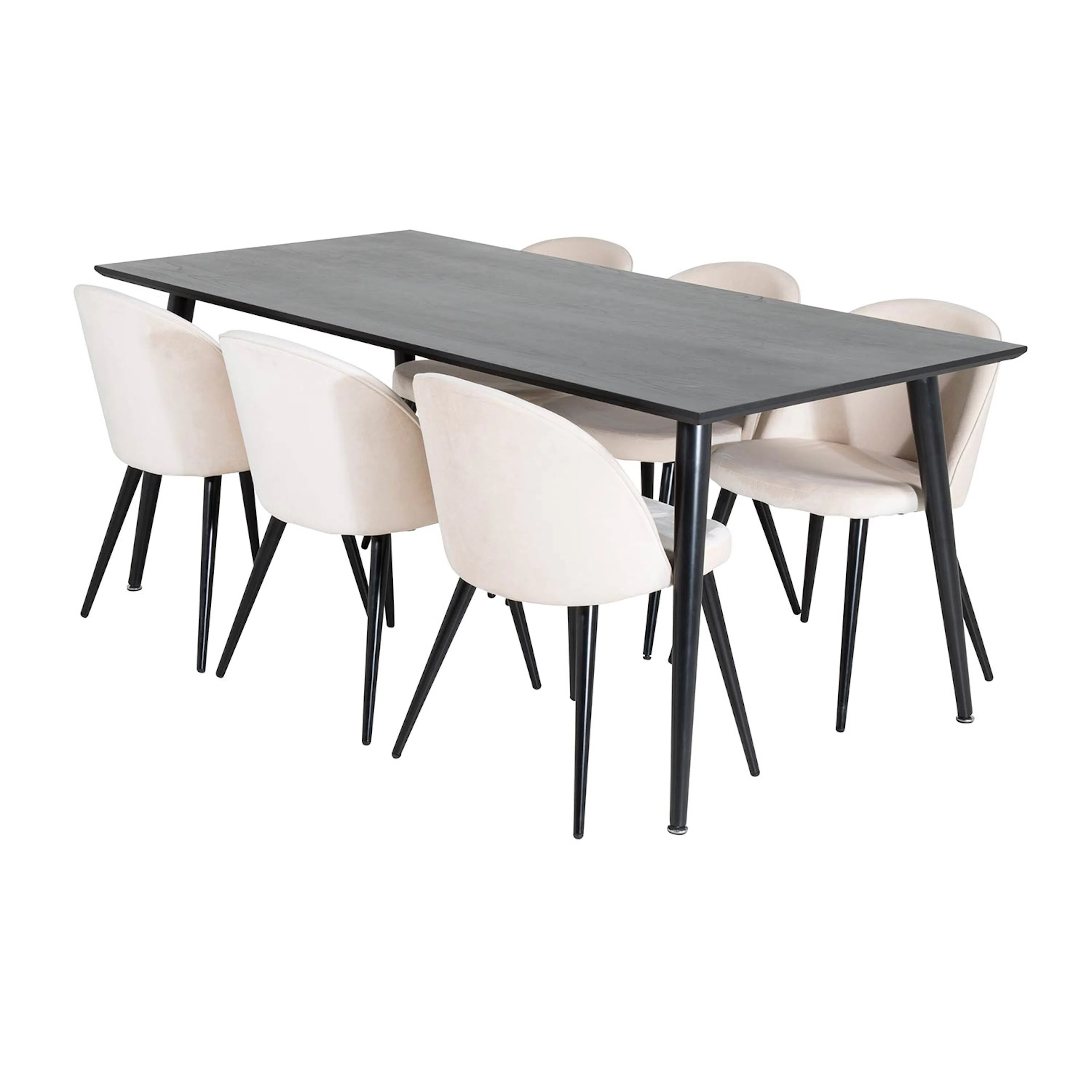 Spisegruppe Venture Home Dipp med 6 Velvet Stoler