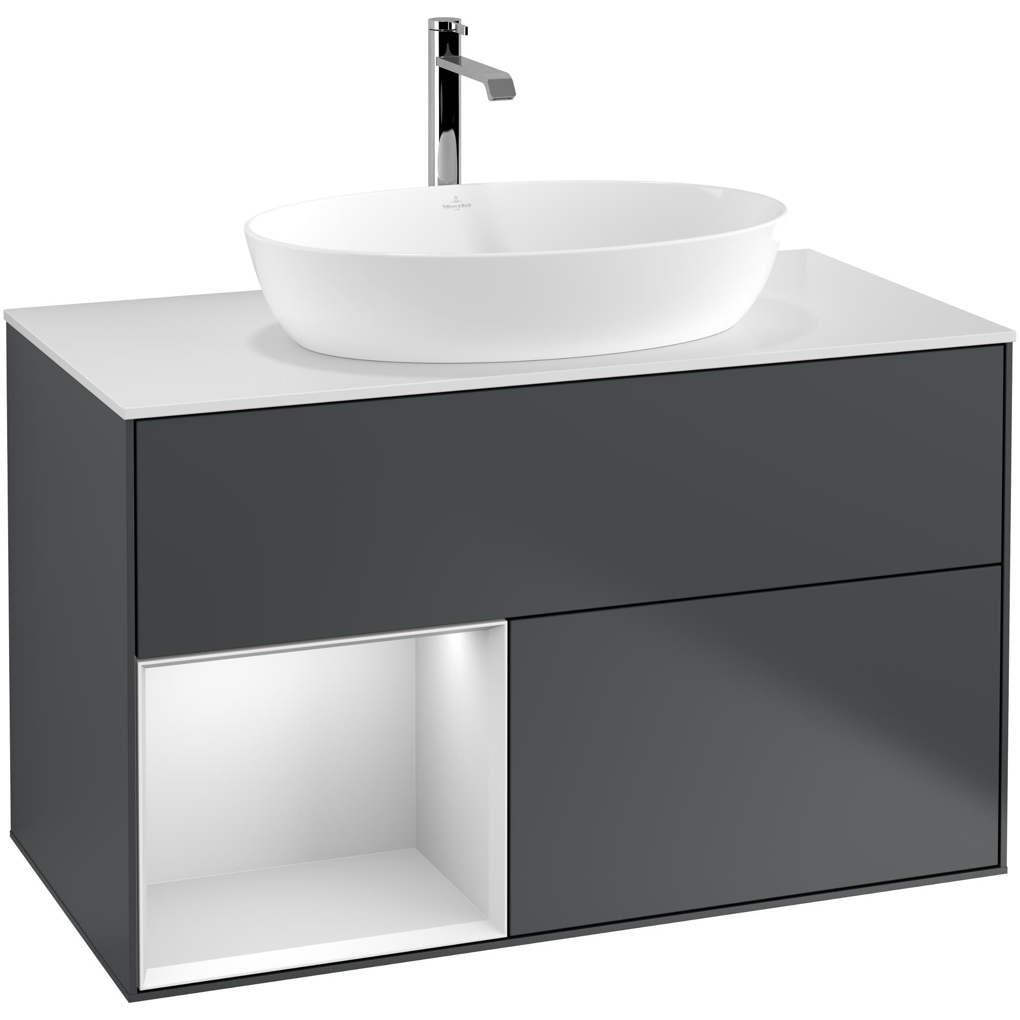 Tvättställsskåp Villeroy & Boch Finion med 2 Lådor Hylla och Bänkskiva för Fristående Tvättställ från Artis & Collaro | badrum - badrumsmobler - tvattstallsskap-och-kommod | KakelKungen