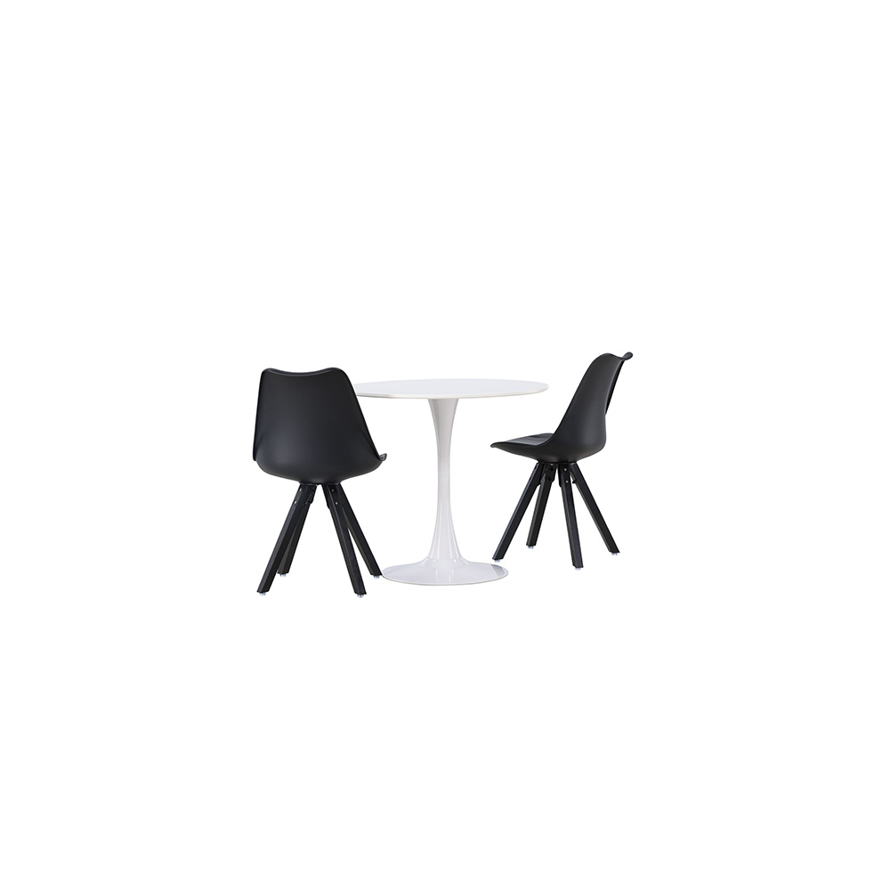 Spisegruppe Venture Home Hamden Ø80 cm med 2 stk Zeno Stoler