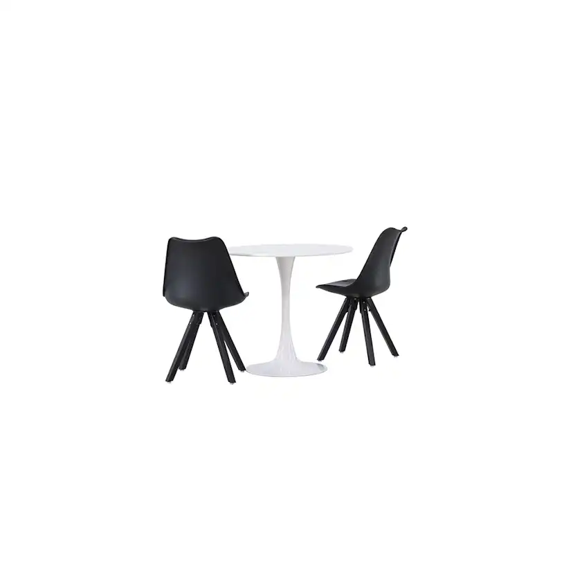 Spisegruppe Venture Home Hamden Ø80 cm med 2 stk Zeno Stoler