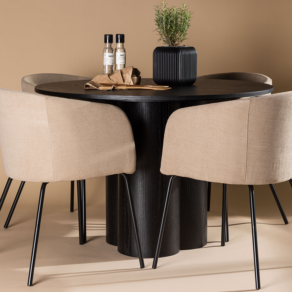 Spisegruppe Venture Home Olivia Ø 110 cm med 4 Berit Stoler