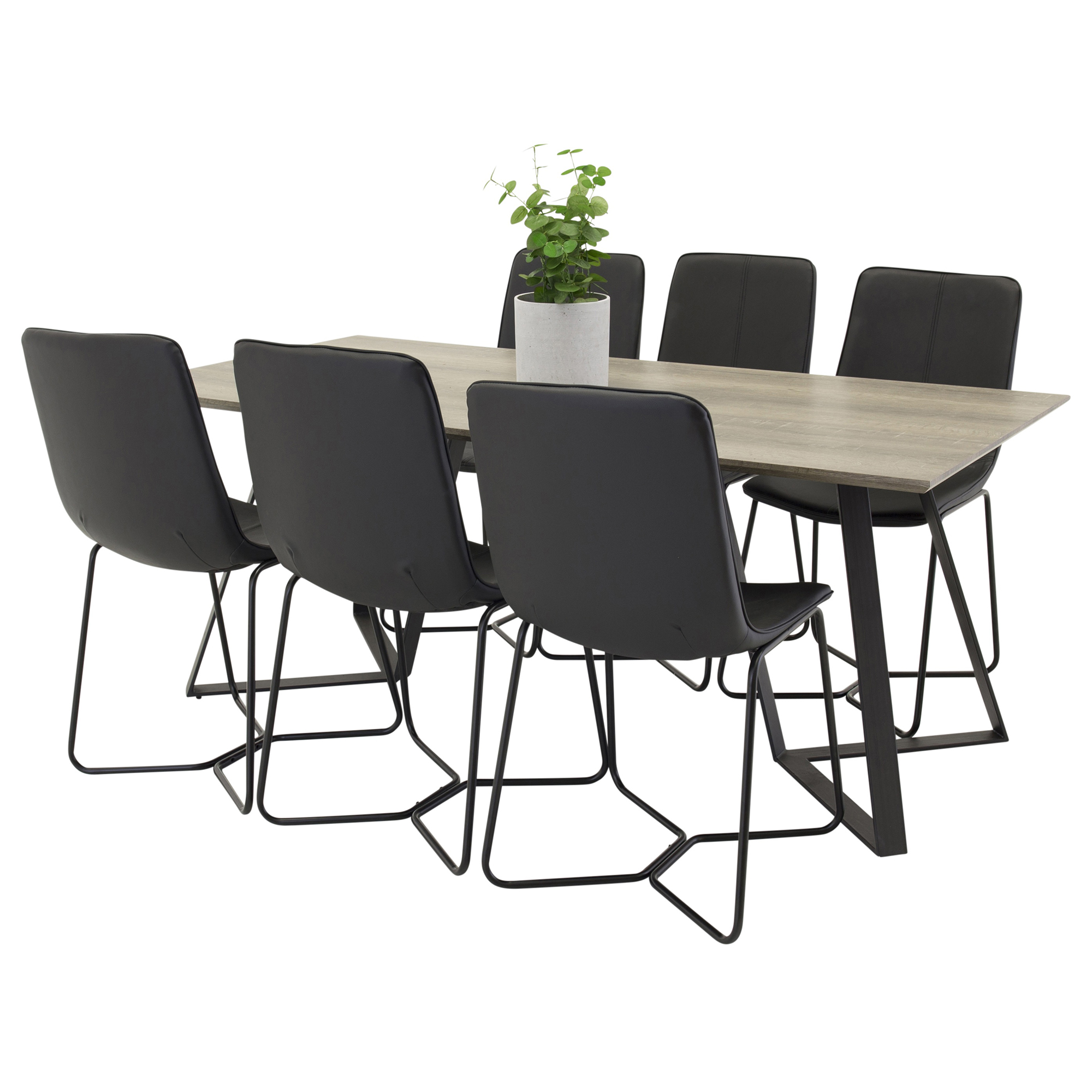 Spisegruppe Venture Home Madde med 6 Xtra Stoler