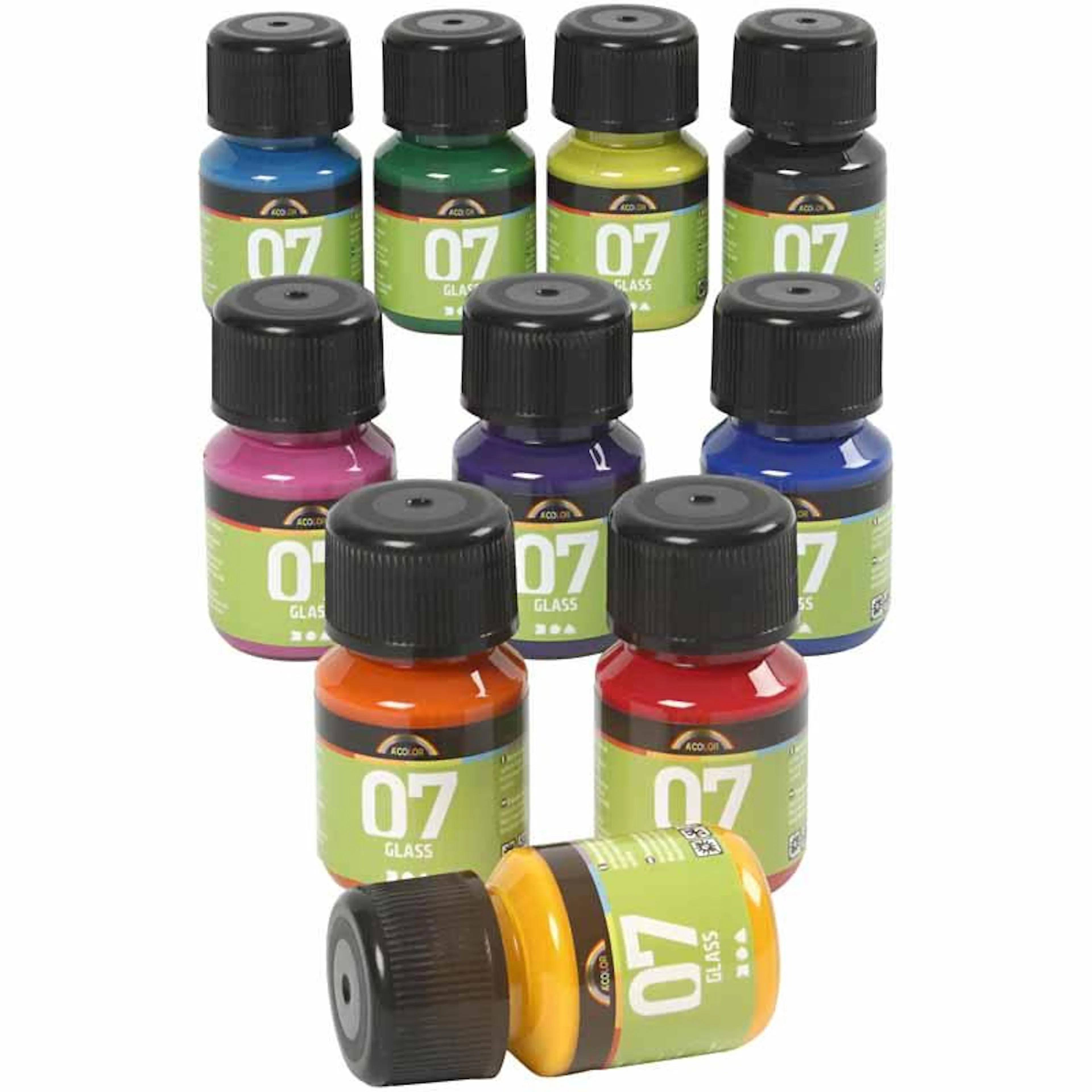 Allroundfarge Creativ Company A-Color Glass Ass Farger 10 stk 30 ml/1 Pk